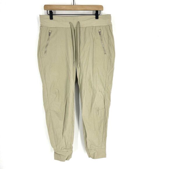 Athleta Pants Size 12 Womens Khaki Trekkie North Jogger Pockets Hiking Ankle - Picture 1 of 9